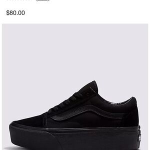Vans Women’s Size 7 Black Platform Sneakers Old School Stackform